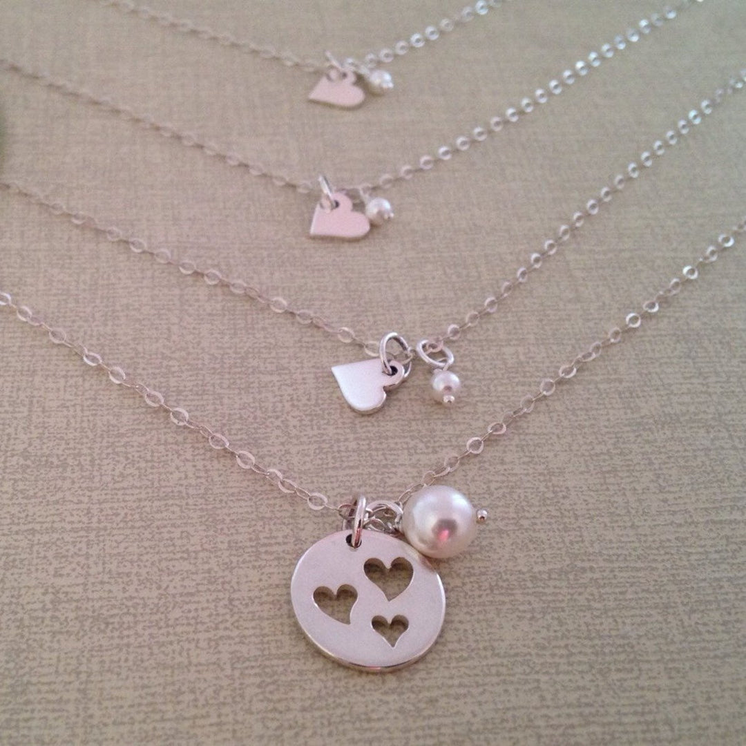 Mother-Daughter Cut-out Heart Necklace Set