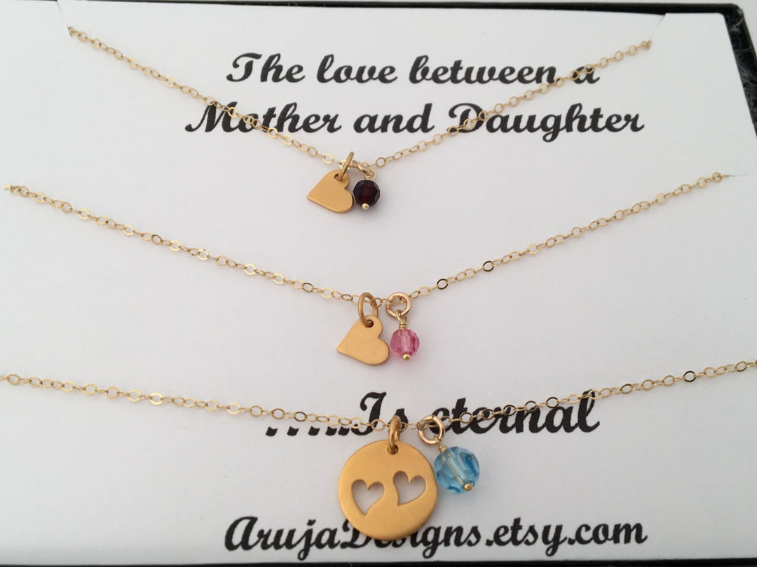 Mother Daughter necklace,cut-out heart pendant,mother daughter set,tiny heart charm,necklaces set,mother daughter jewelry,mom gift
