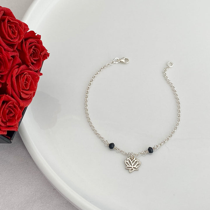 Lotus Bracelet with Onyx