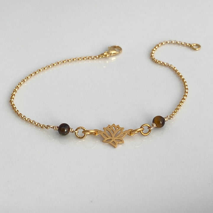 Lotus with Tiger Eye Bracelet