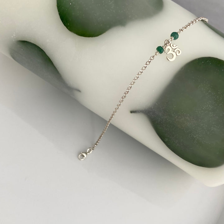 Om Bracelet with Emerald