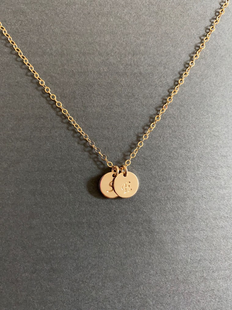 Initialed Disc Necklace