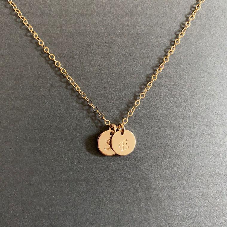 Initialed Disc Necklace