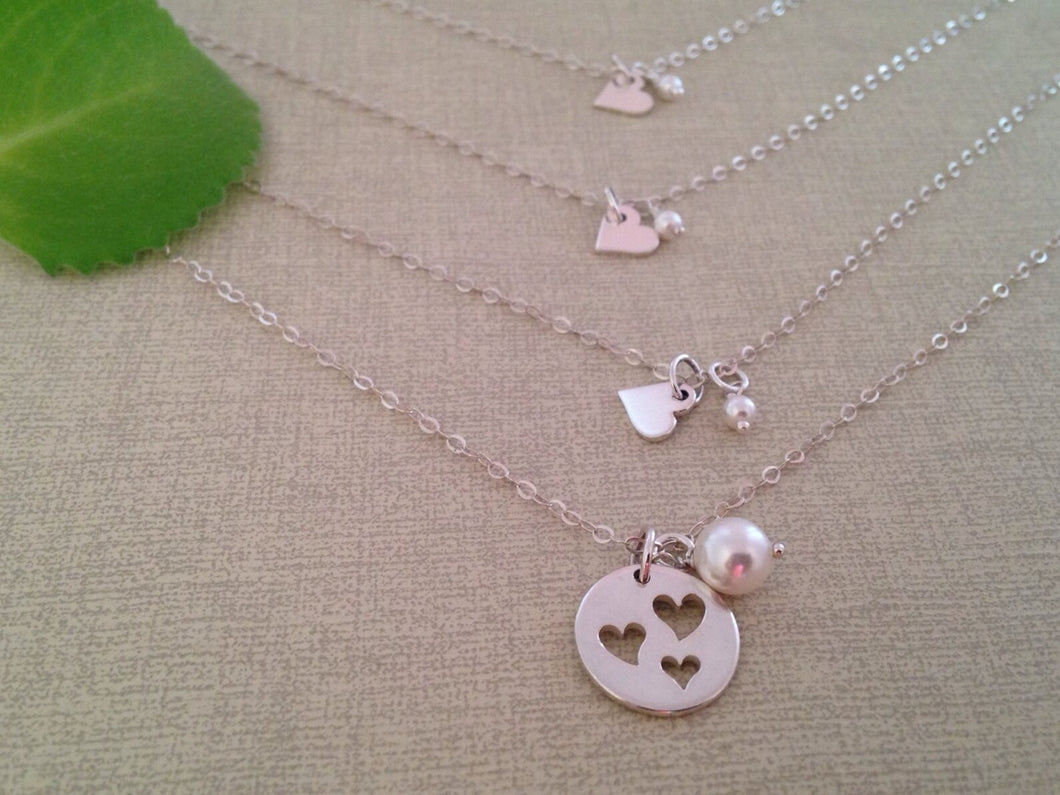 Mother-Daughter Cut-out Heart Necklaces