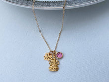 Load image into Gallery viewer, Ganesh Necklace with Lotus and Birthstone
