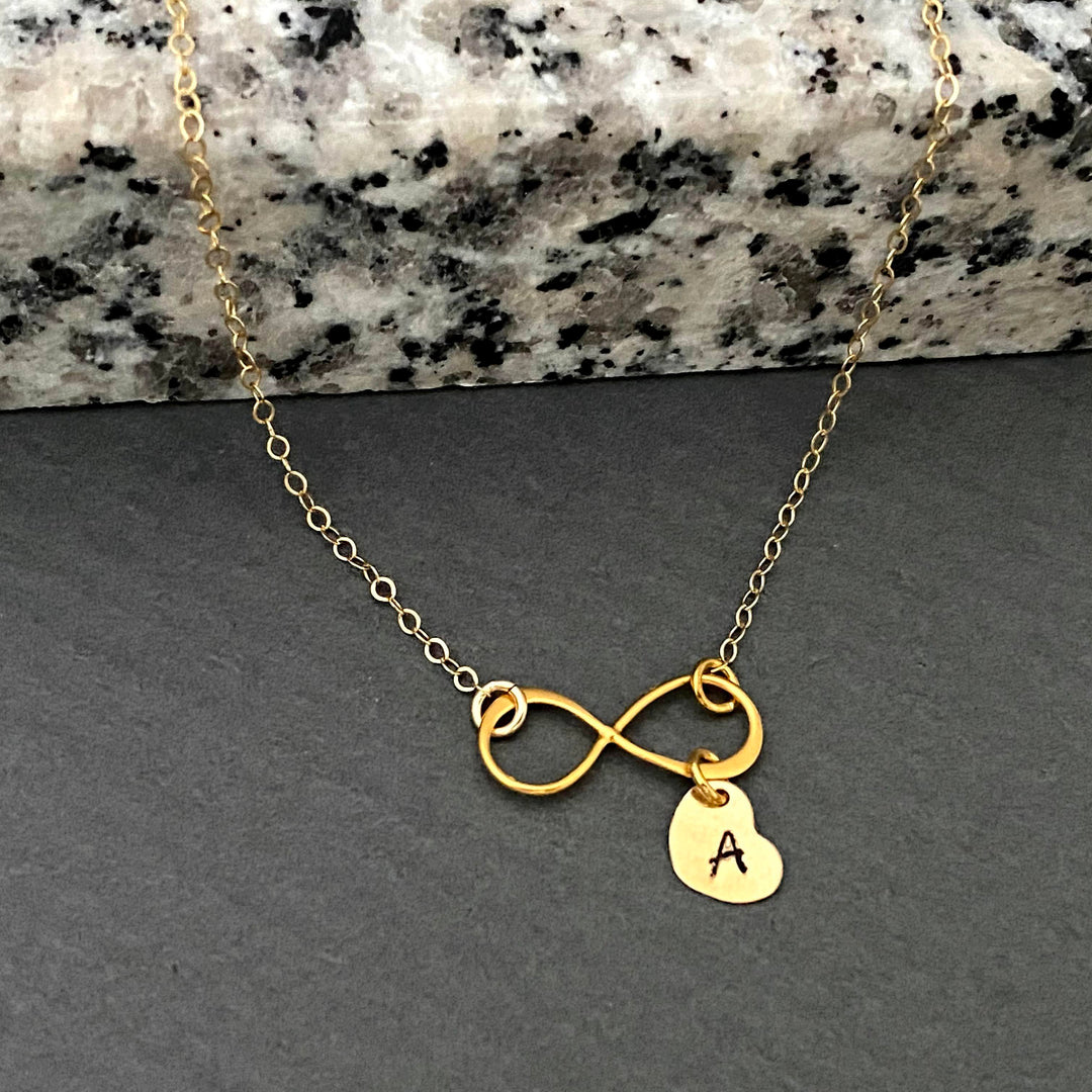 Infinity Heart charm necklace