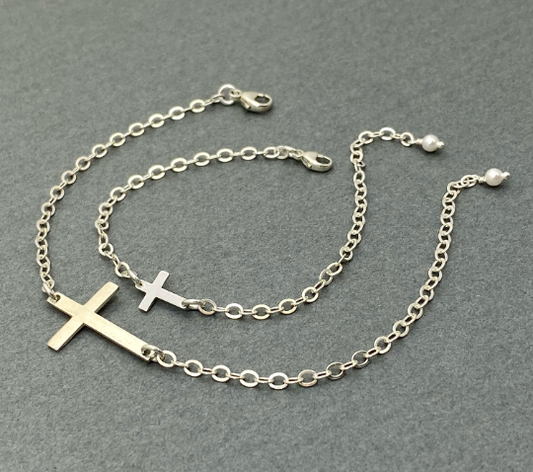Mother Daughter Cross Bracelet Set