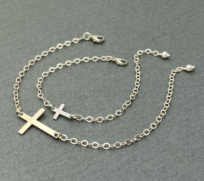 Mother Daughter Cross Bracelet Set