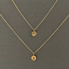 Load image into Gallery viewer, Om and Lotus flower layered necklaces
