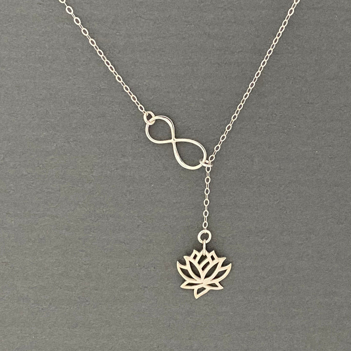 Infinity and Lotus flower necklace