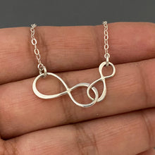 Load image into Gallery viewer, Two connected infinity necklace
