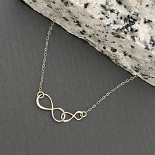 Load image into Gallery viewer, Two connected infinity necklace
