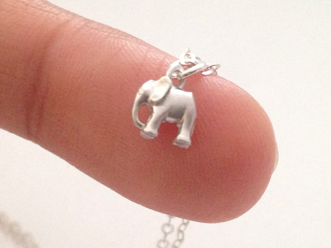 Silver Mini Elephant Necklace