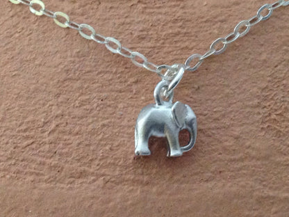 Silver Mini Elephant Necklace