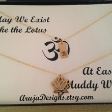 Load image into Gallery viewer, Ohm and lotus Layering Necklaces,Om Lotus layered Necklace, Yoga Jewelry, Spiritual Jewelry, layered necklace,ohm necklace,om necklace,lotus
